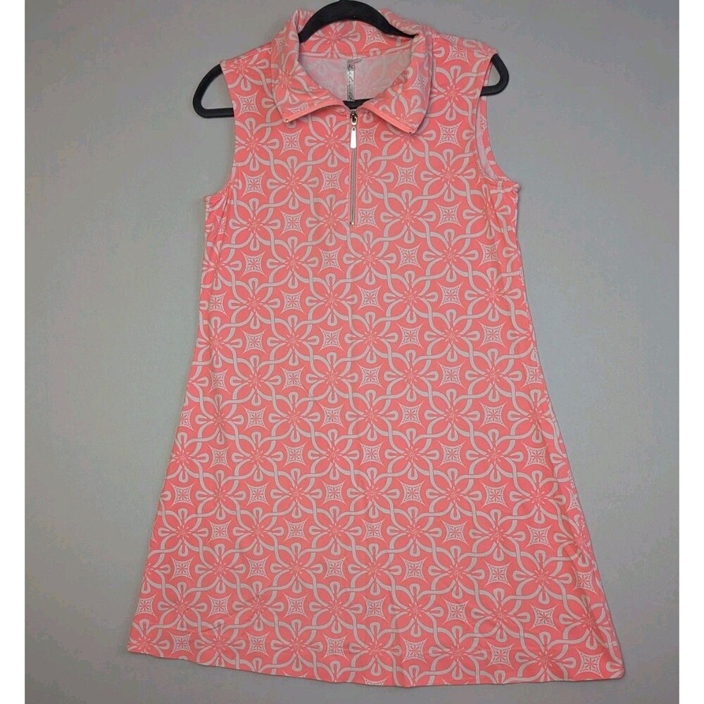 Lulu-B Pink Floral Zip-Front Sleeveless Mini Dress